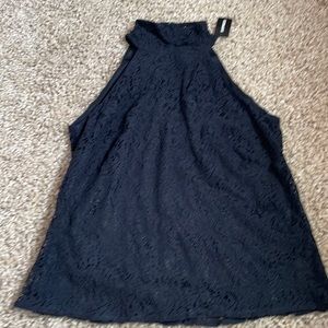Express black lace turtleneck halter top. NWT